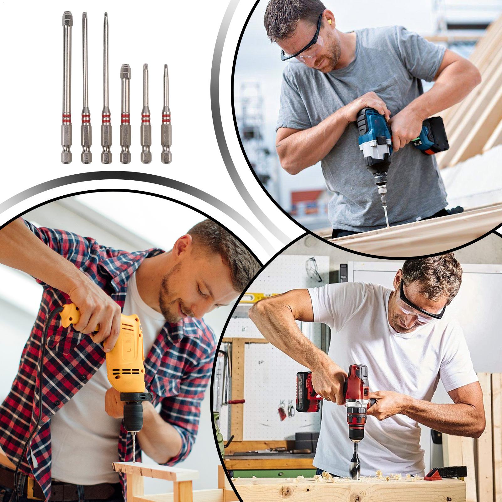 Electronics Repair Garage - ไขควงแม่เหล็ก 6 ชิ้น ชุดเครื่องมือซ่อมแซมอเนกประสงค์ ชุดดอกไขควงยาวสำหรับงานซ่อมแซมในบ้าน อุปกรณ์อิเล็กทรอนิกส์