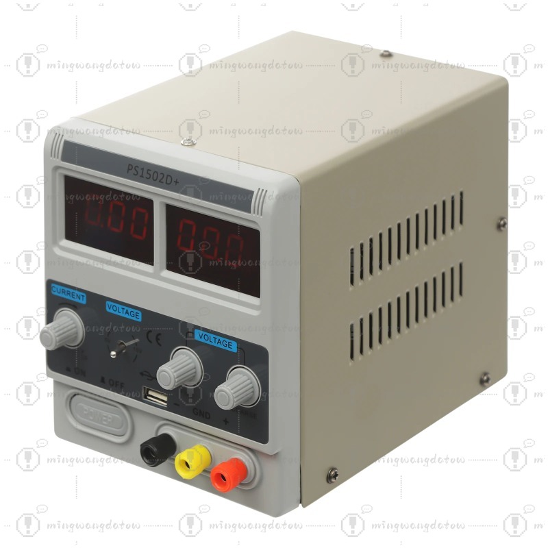 Electronics Repair Lab - แหล่งจ่ายไฟ DC ปรับได้ 0-15V 2A พร้อมหน้าจอดิจิตอลและระบบป้องกันกระแสเกิน