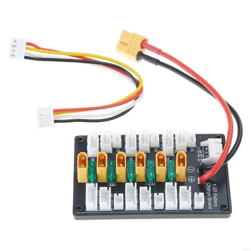 Electronics Repair Lab - บอร์ดชาร์จแบบขนานแบตเตอรี่ 6 พอร์ต XT30 เพื่อการชาร์จแบตเตอรี่หลายก้อนอย่างรวดเร็วในการตั้งแคมป์หรือเดินป่า