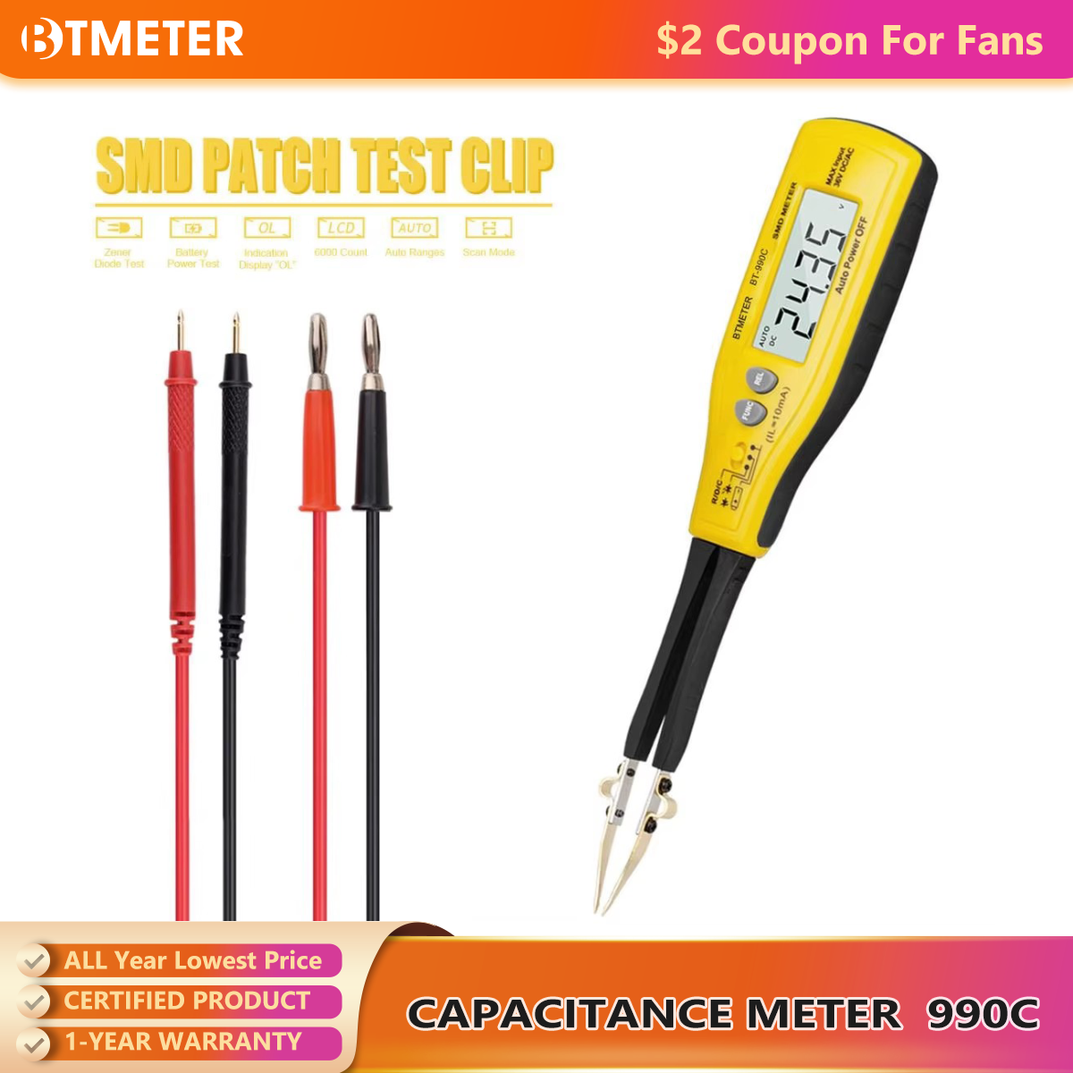 990C Smart SMD Testerสมาร์ทแหน - Smd Tweezer Set บทวิจารณ์และราคา
